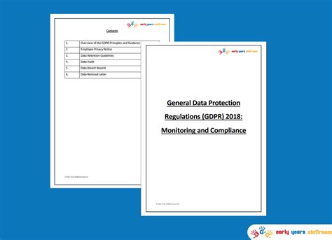 Gdpr Monitoring And Compliance Pack Early Years Staffroom