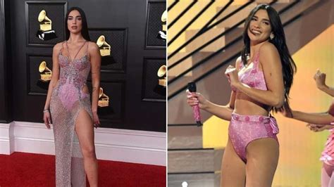 Sheer Butterfly Dress To Bedazzled Bikini Set Dua Lipa Brings A Game To Grammys Fashion