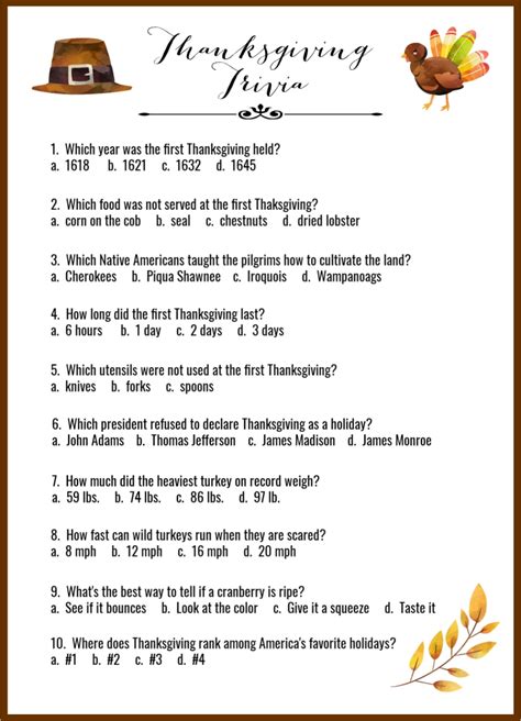 10 Best Free Printable Thanksgiving Trivia Pdf For Free At Printablee