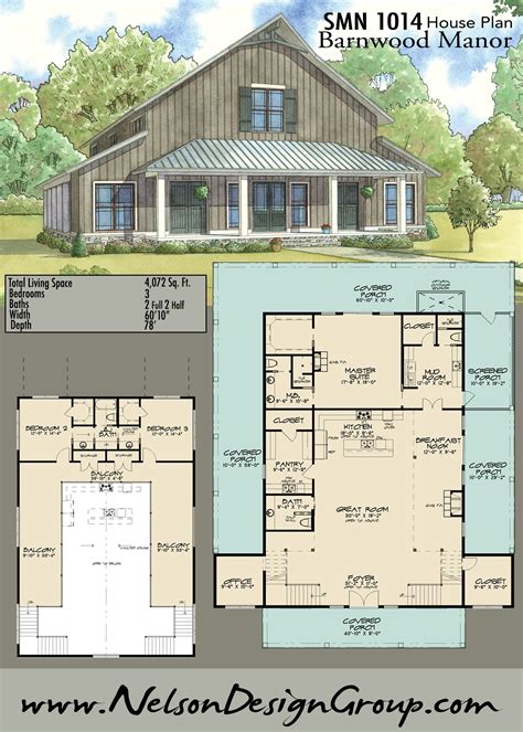 House Plan 1014 Barnwood Manor Farmhouse House Plan In 2023 Barn