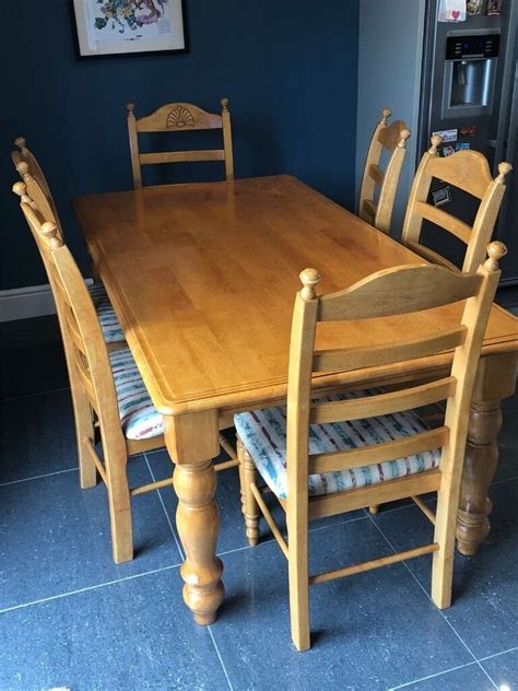 Solid Pine Dining Room Table With 6 Chairs In Garforth West