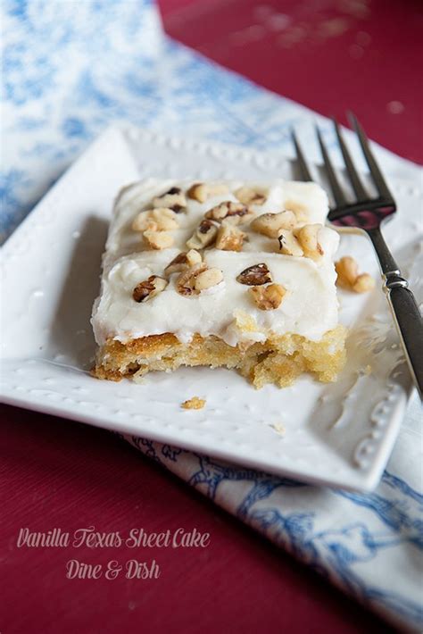 Church Classic Recipe Vanilla Texas Sheet Cake Dine And Dish