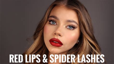 Red Lips And Spider Lashes Makeup Tutorial Claudia Neacsu Youtube