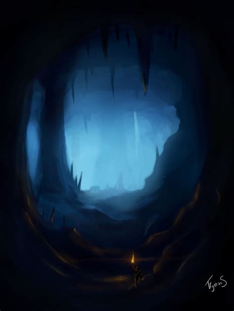 Dark Cave Some Natural Illumination Dark Cave Fantasy Landscape
