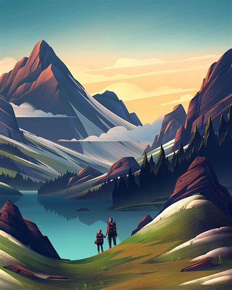 35 Scenic Landscape Illustrations With Vibrant Colors Landscape