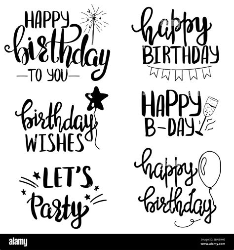 Happy Birthday Lettering Imágenes De Stock En Blanco Y Negro Alamy
