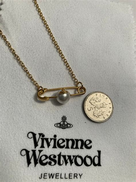 Vivienne Westwood Gold Plated Safety Pin Orb Necklace Etsy