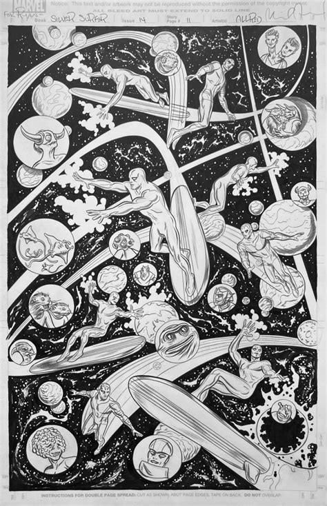 silver surfer 14 page 11 mike allred 2015 in justin worrell s marvel original comic art