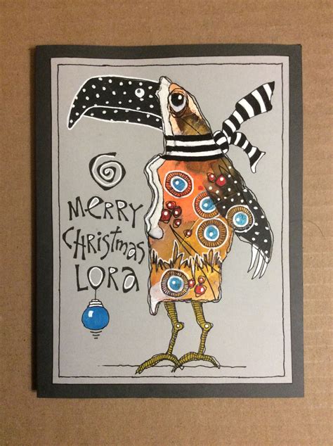 “merry Christmas Lora” 6x8” Quirky Art Art Journal Inspiration Art