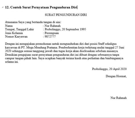 Contoh surat pernyataan diri kerja. 19+ Contoh Surat Pernyataan (DIRI, CPNS, KERJA ...