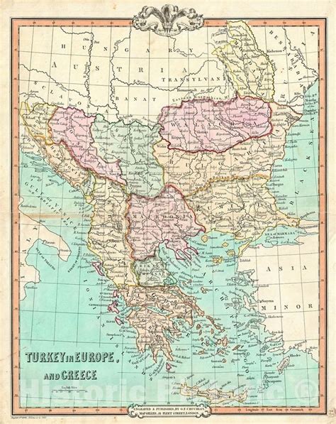 Historic Map Cruchley Map Of European Turkey And Greece 1850
