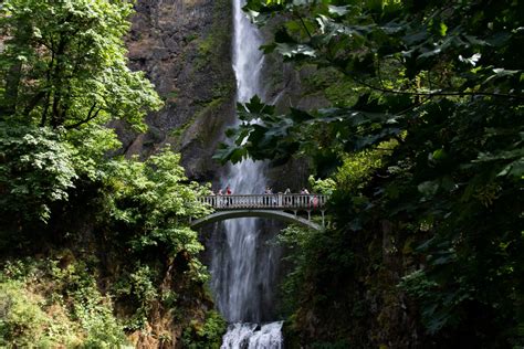 Free Stock Photo Of Mountain Waterfall Behind Arch Bridge In Forest