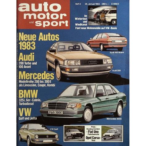 Auto Motor Sport Heft 2 26 Januar 1983 Neue Autos 1983