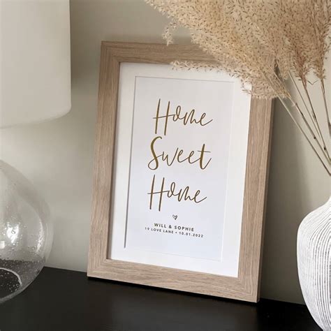Personalised ‘home Sweet Home New Home Foil Print By Lily Rose Co