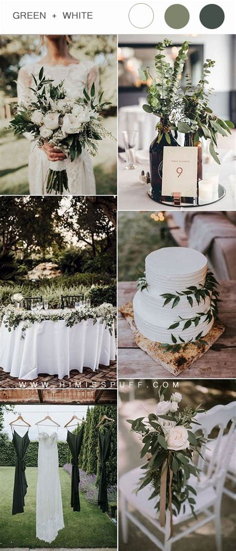 Greenery And White Wedding Color Ideas Hi Miss Puff