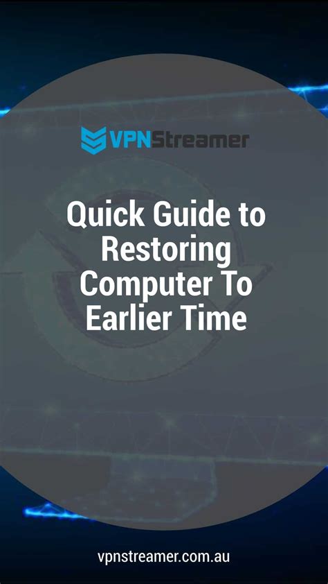 To use the restore point that you have created, or any one on the list, click start > all programs > accessories > system tools. Quick Guide to Restoring Computer To Earlier Time
