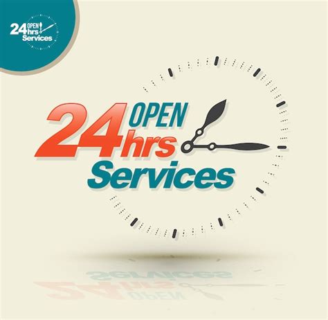 Premium Vector 24 Hours Open Services