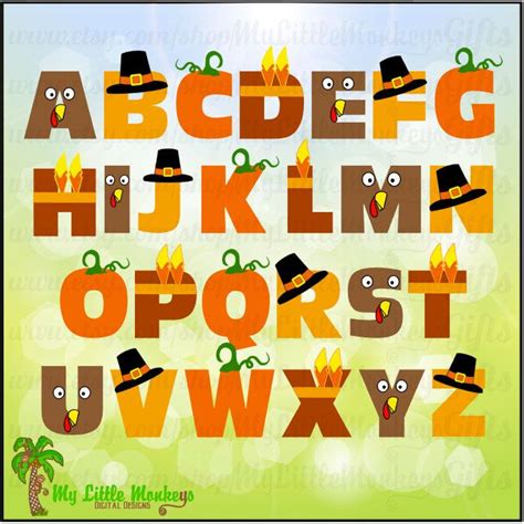 Thanksgiving Alphabet Digital File Instant Download With Images