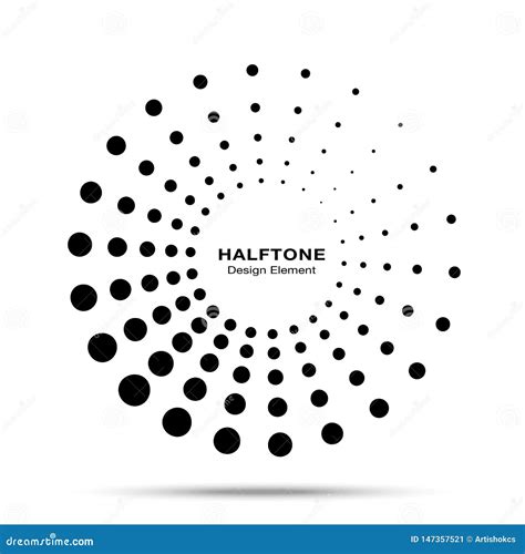 Halftone Circle Dotted Frame Circularly Distributed Vector Dots Logo