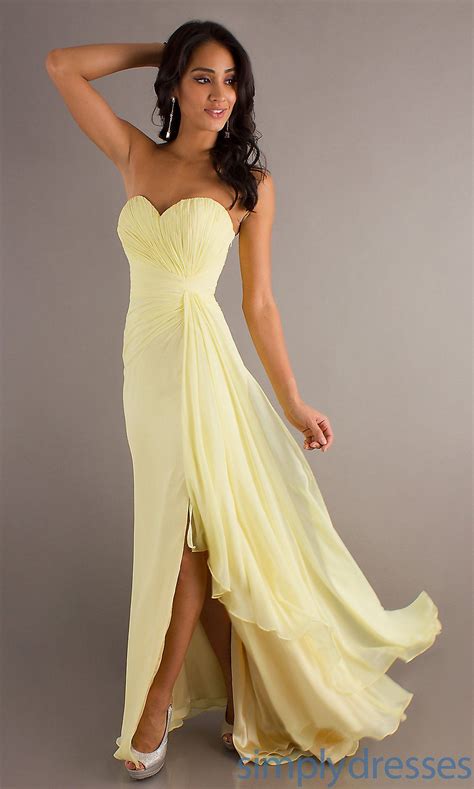 Pale Yellow Formal Dresses Prom Fashion Dresses Yellow Bridesmaid Dresses Strapless Dress