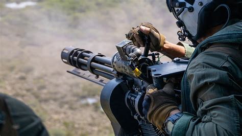 The Power Of The M134 Minigun Door Gunners Training Youtube