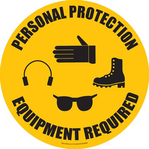 Personal Protective Equipment Required Floor Sign | Stop-Painting.com