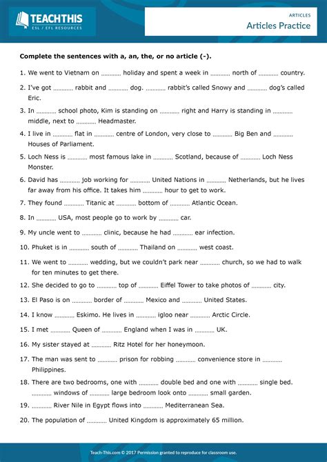 Articles - a, an, the | Definite and indefinite articles, Articles worksheet, English grammar