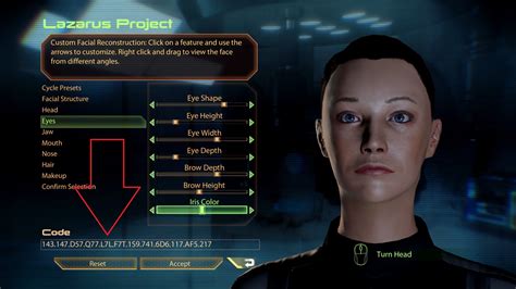To accomplish this, players will be given a unique code when they create their first character and from there on will be able to input their character's appearance. Please help me learn to use face codes. : masseffect