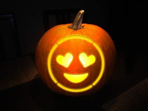 Pumpkin Carving Template Emoji Heart Love Digital Download Etsy