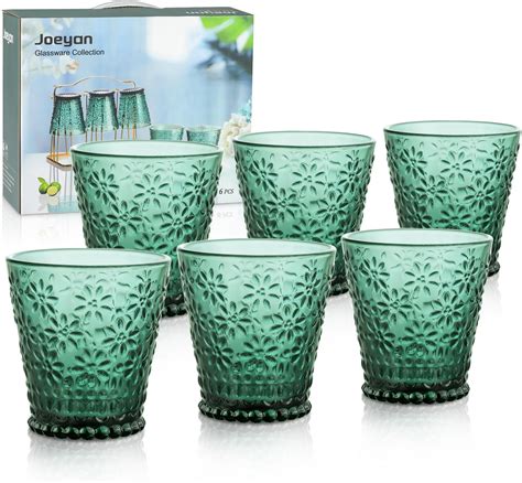 Circleware Circles Juice Drinking Glasses 4 Piece Set Heavy Base Tumbler Beverage