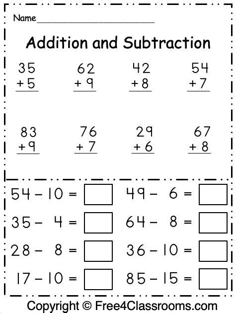 Add And Subtract Worksheets 99worksheets