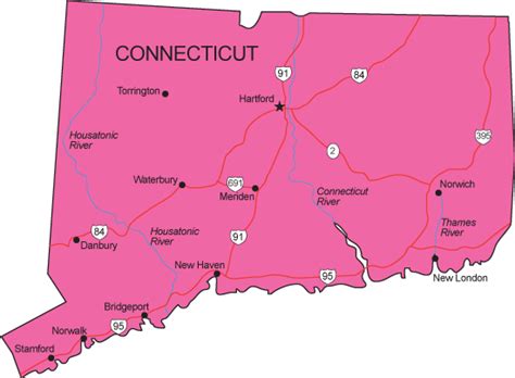 CT Map - Connecticut State Map