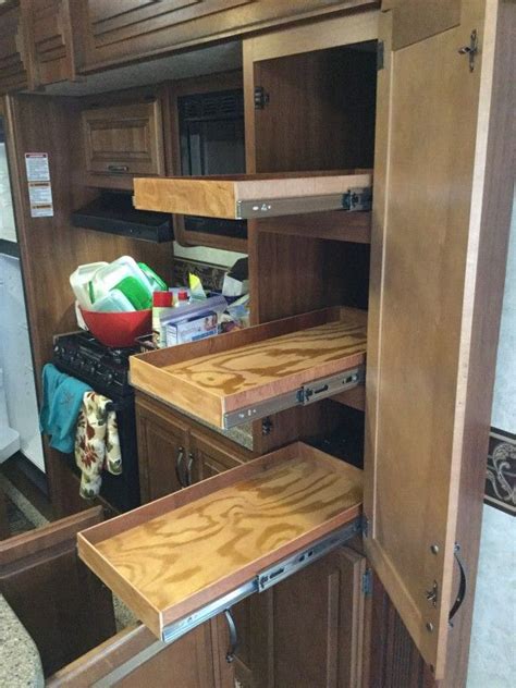 Topic Upgrade Top Shelves In Cabinet With Slides Remodeled Campers