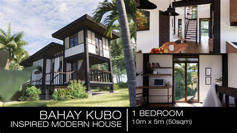 Bahay Kubo Inspired Modern House 50sqm10mx5m Small House Design