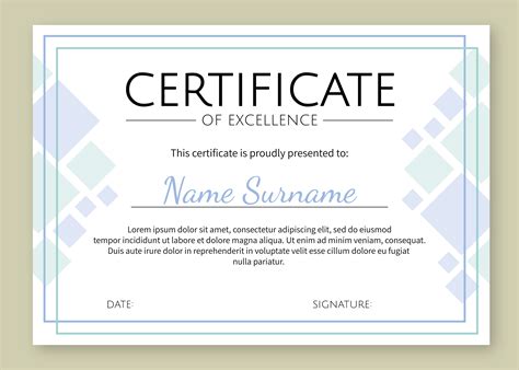 Certificate Of Excellence Template Free Download Best Template Ideas