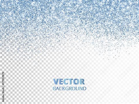 Falling Glitter Confetti Blue Vector Dust Explosion Isolated On