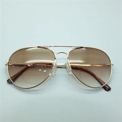 Classic Aviator Gold Frame Sunglasses Tinted Bifocal Reading Glasses 250 Lens Reading Glasses