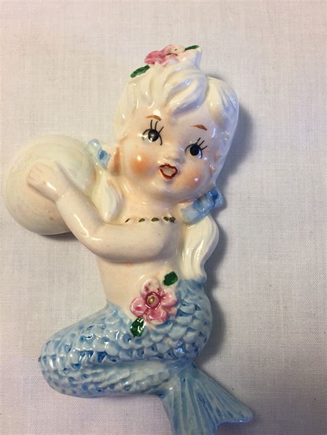 Vintage Tilso Ceramic Mermaids Set Of 2 Kitschy Mermaids Etsy