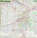 Large detailed map of Winnipeg