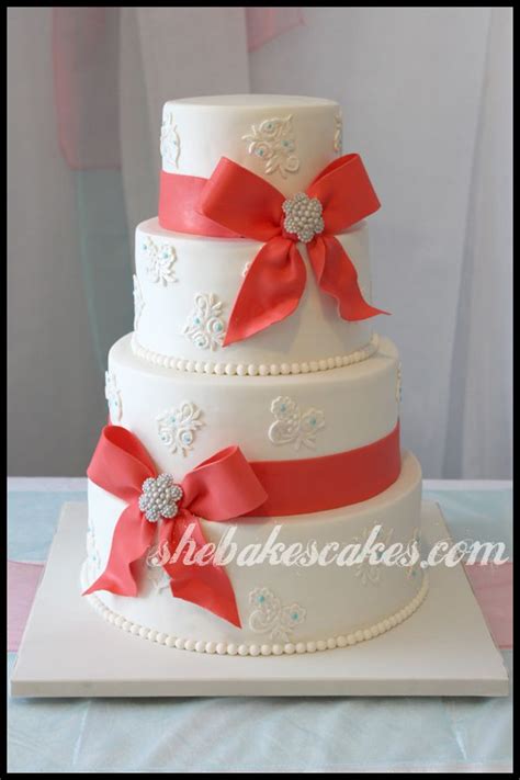 Wedding Ideas Coral Mint And Teal Wedding Lace Wedding Cake Coral