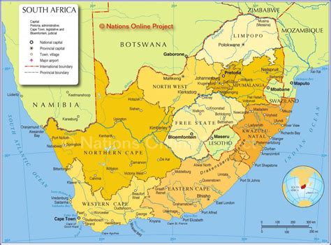(1mtoe = 11,63 twh, miljard kilowattuur.) de energiebronnen waren kolen 14%, ruwe olie 34%, aardgas 15%, waterkracht 1%, biomassa en afval 35%. Kaart van Suid-Afrika provinsies - Suid-Afrikaanse kaart ...