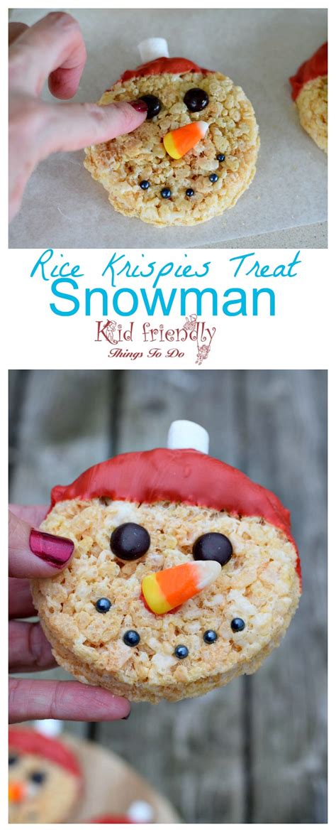 Snowman Rice Krispies Treats For A Fun Food Treat