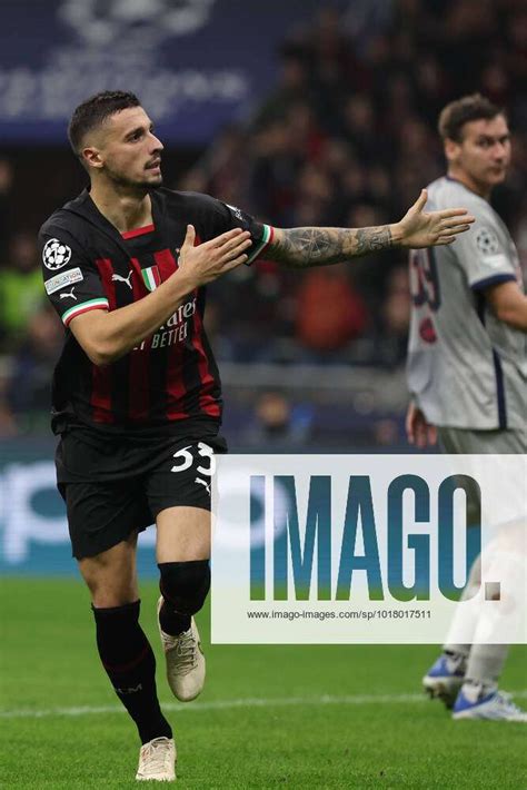 Rade Krunic Of Ac Milan Celebrates After Scoring A Goal During Uefa