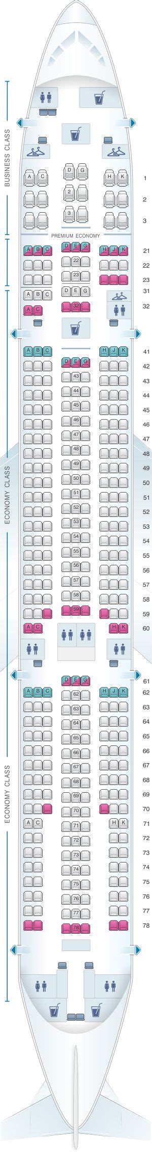 Seat Map Philippine Airlines Airbus A330 300 368pax Air Transat