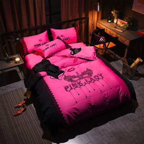 Victoria S Secret Pink Embroidery Egyptian Cotton Bedding Set Model 6 Ebeddingsets