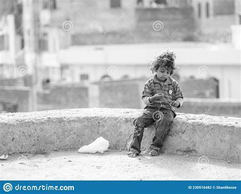 Jaipur India Circa January 2016 Poor Child In India Editorial