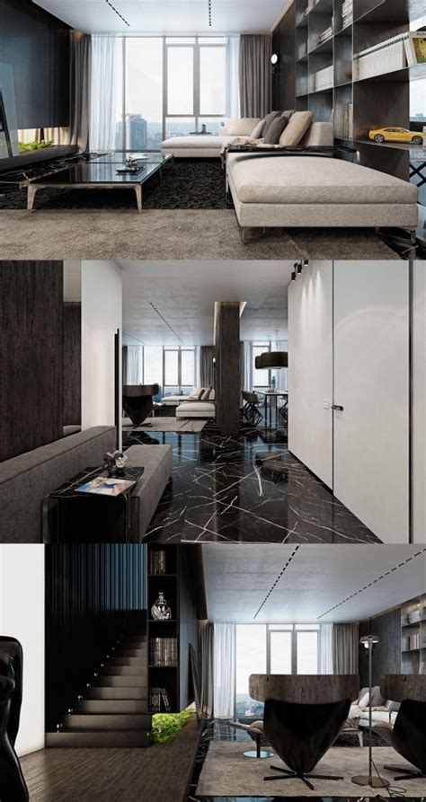Home Designing — Via Three Luxurious Apartments With Dark Modern