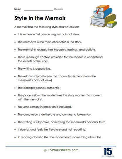 Memoir Worksheets 15