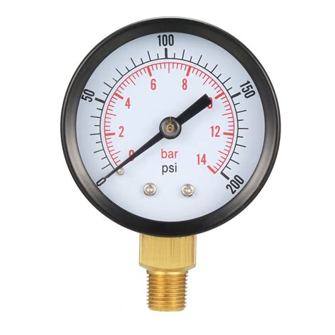Pressure Gauge 0 200 Psi0 14 Bar Dual Scale 18 Dial Display 18