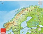 Physical 3D Map of Norway